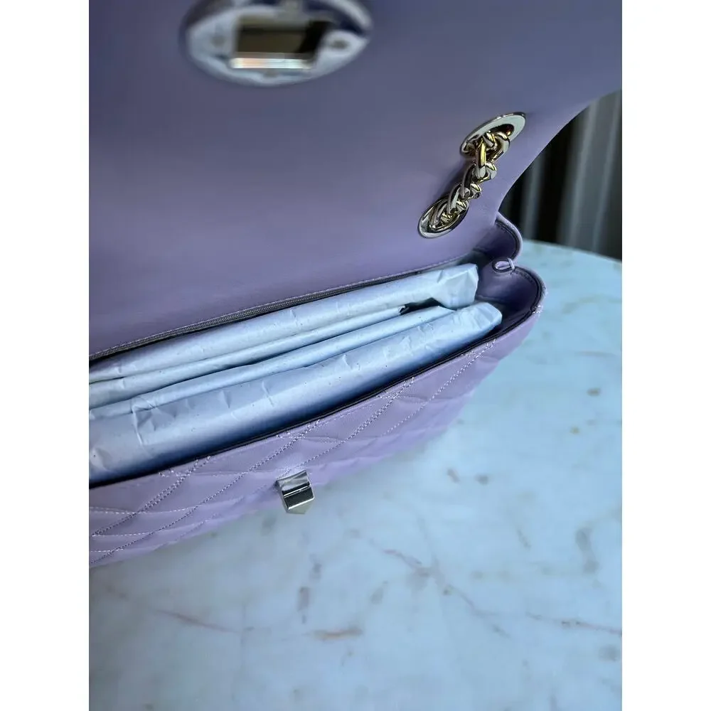 Kate Spade Natalia Square Crossbody Bag Lilac Frost Quilted Purse